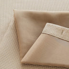 Mocha Sheer and Grid Shower Curtain and Liner Set  Warm Home View