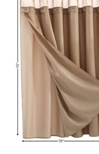 Mocha Sheer and Grid Shower Curtain and Liner Set  Warm Home View