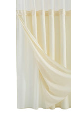 Ivory Sheer and Grid Shower Curtain and Liner Set  Warm Home View
