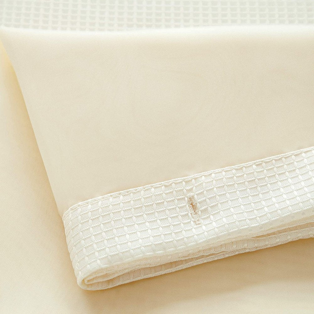 Ivory Sheer and Grid Shower Curtain and Liner Set  Warm Home View