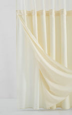 Ivory Sheer and Grid Shower Curtain and Liner Set  Warm Home View