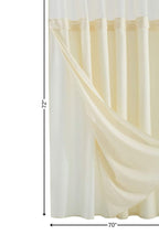 Ivory Sheer and Grid Shower Curtain and Liner Set  Warm Home View