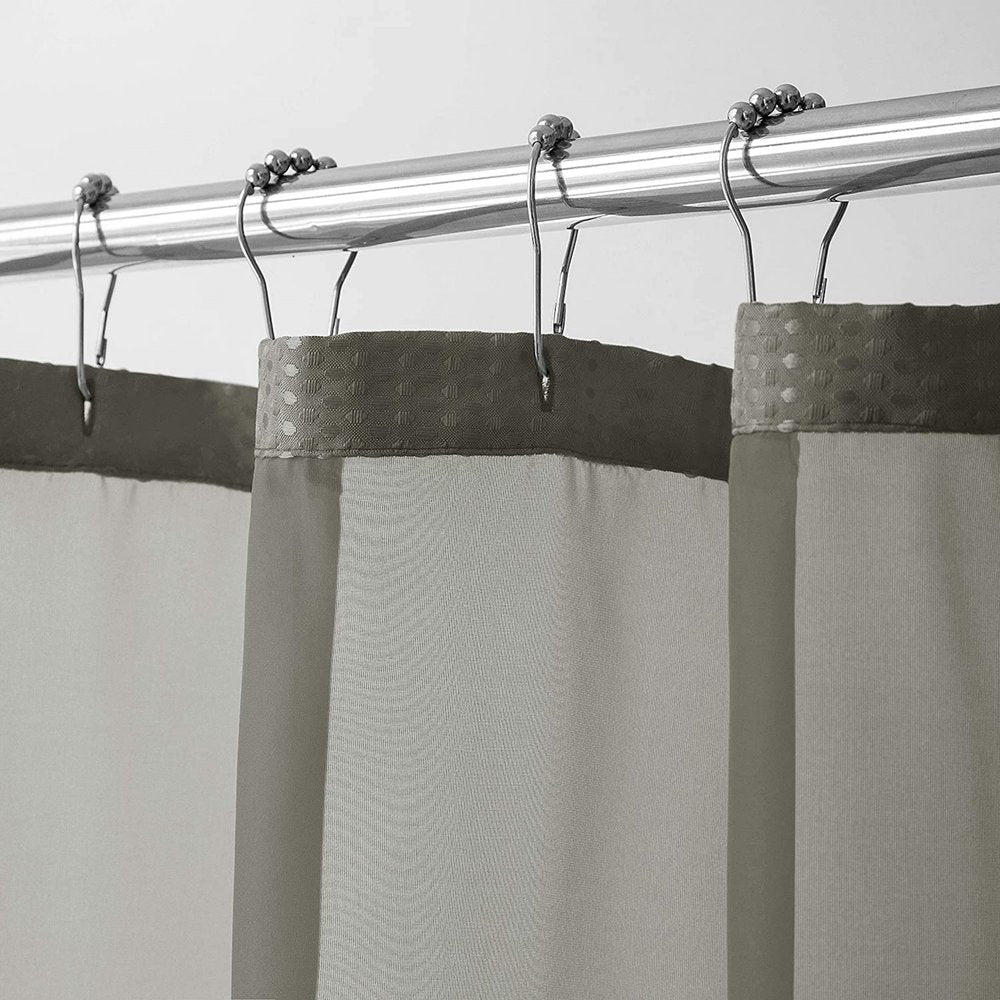 Gray Sheer and Grid Shower Curtain and Liner Set  Warm Home View