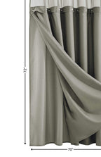 Gray Sheer and Grid Shower Curtain and Liner Set  Warm Home View