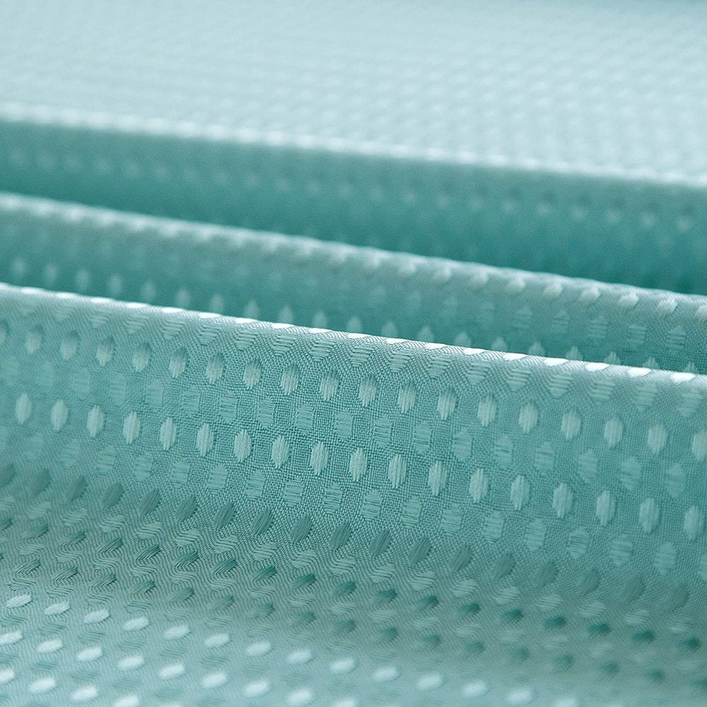 Teal Sheer and Grid Shower Curtain and Liner Set  Warm Home View