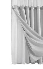 Silver Modern Grid Shower Curtain and Liner Set  Warm Home View