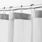 Silver Modern Grid Shower Curtain and Liner Set  Warm Home View