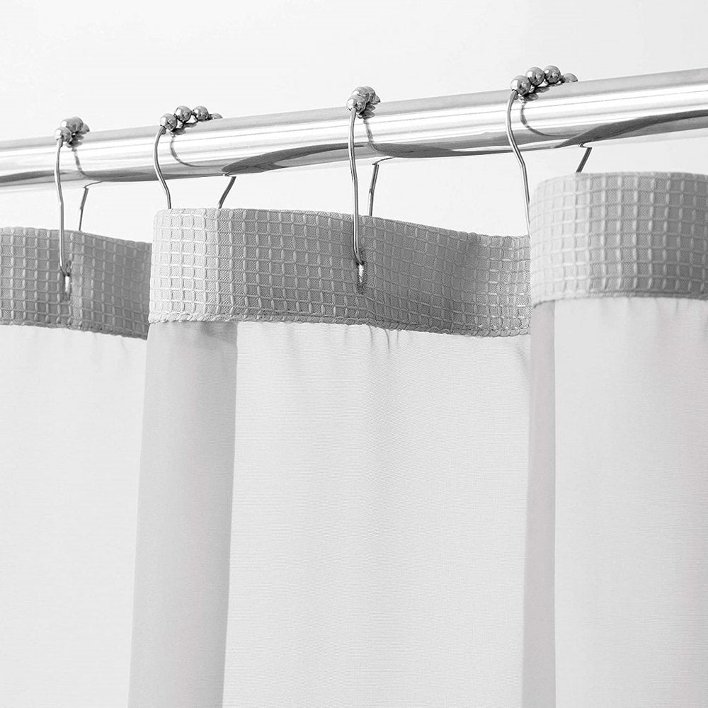 Silver Modern Grid Shower Curtain and Liner Set  Warm Home View