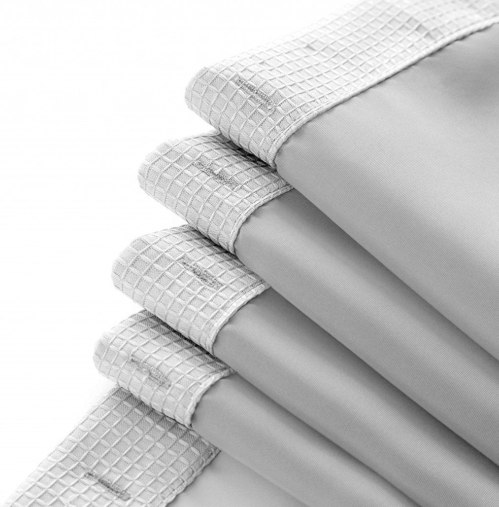 Silver Modern Grid Shower Curtain and Liner Set  Warm Home View