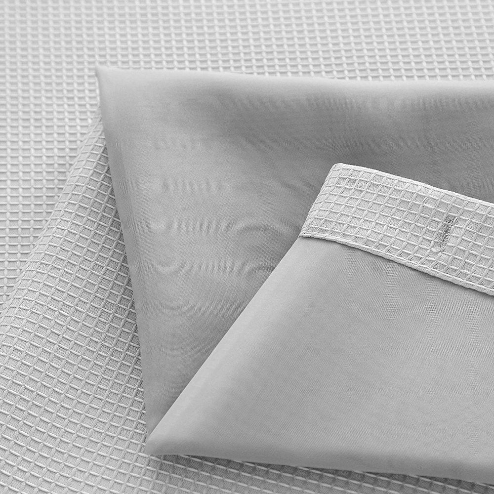 Silver Modern Grid Shower Curtain and Liner Set  Warm Home View