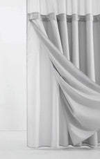 Silver Modern Grid Shower Curtain and Liner Set  Warm Home View