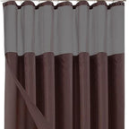Brown Modern Grid Shower Curtain and Liner Set  Warm Home View