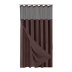 Brown Modern Grid Shower Curtain and Liner Set  Warm Home View