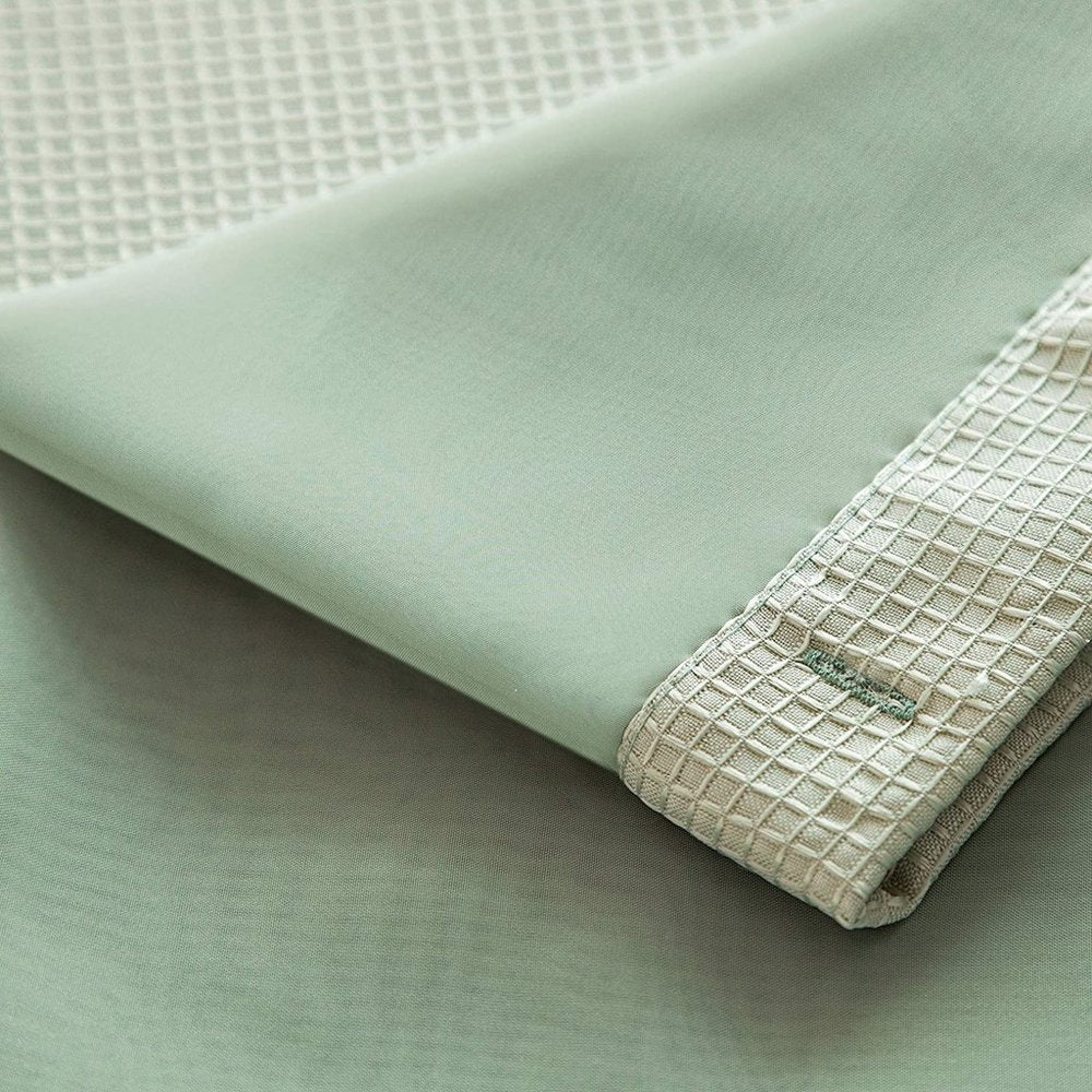 Sage Green Modern Grid Shower Curtain and Liner Set  Warm Home View