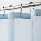 Light Blue Sheer and Grid Shower Curtain and Liner Set  Warm Home View