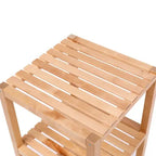2-Tier Birch Bathroom Shelf, Narrow Shelving Unit, Multifunctional Storage Rack, Corner Rack, For Kitchen, Living Room, Bedroom, Entryway, Bathroom, Natural  Warm Home View