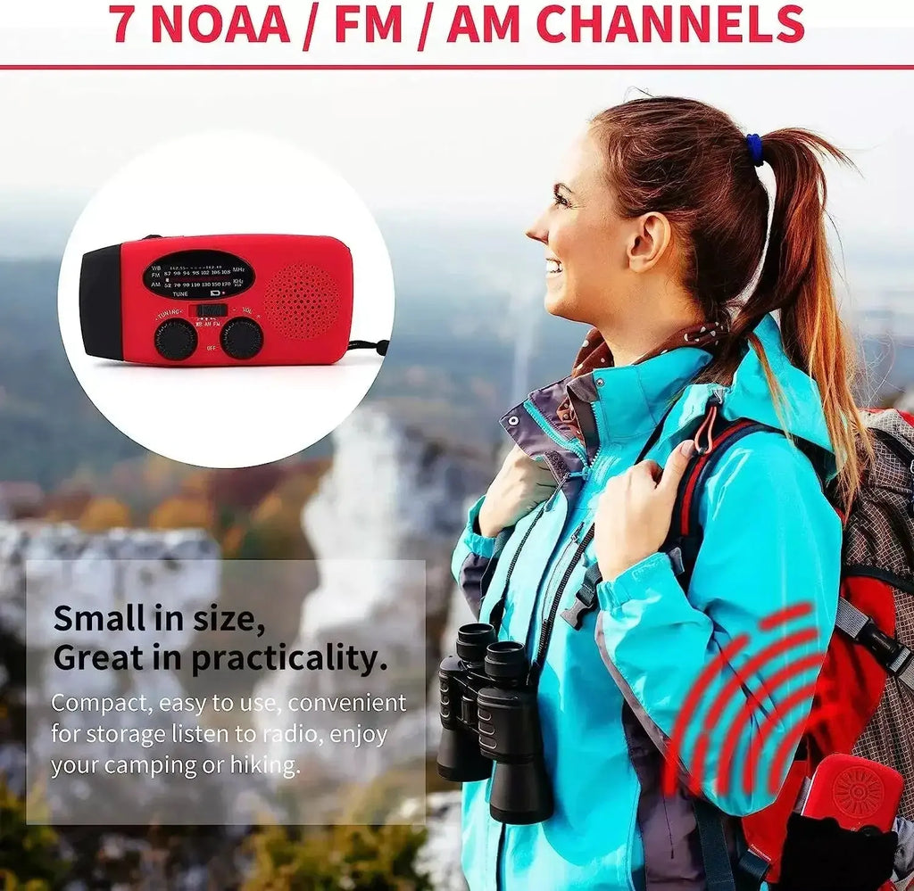 crank solar power bank with flashlight