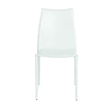 Set of Two White Upholstered Leather Dining Side Chairs  Warm Home View