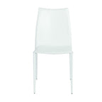 Set of Two White Upholstered Leather Dining Side Chairs  Warm Home View