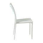 Set of Two White Upholstered Leather Dining Side Chairs  Warm Home View