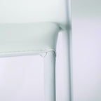 Set of Two White Upholstered Leather Dining Side Chairs  Warm Home View
