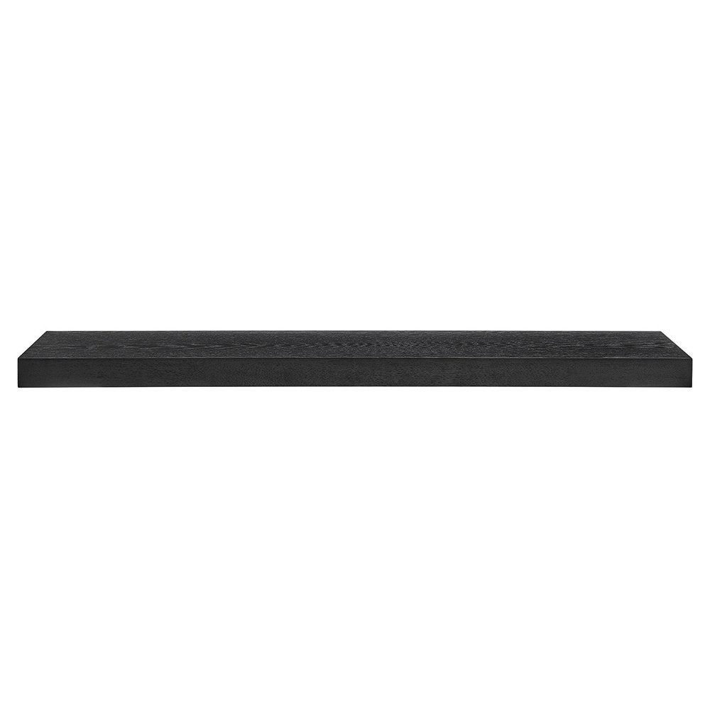 43" Black Wooden Floating Shelf  Warm Home View