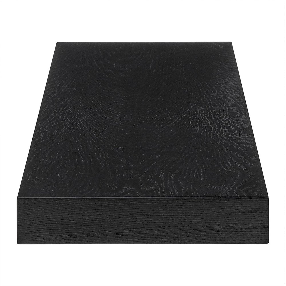 43" Black Wooden Floating Shelf  Warm Home View