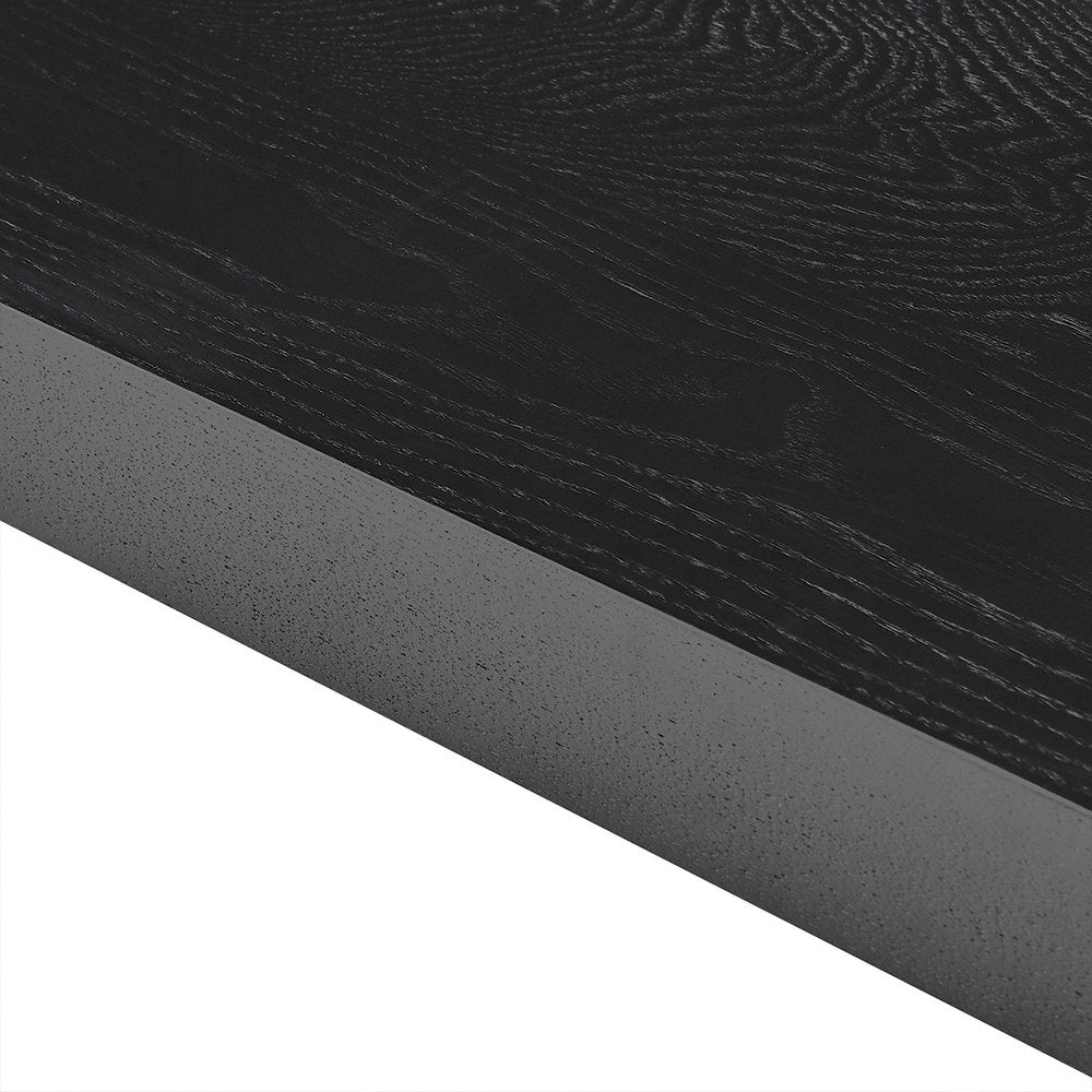 43" Black Wooden Floating Shelf  Warm Home View