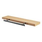 43" Natural Light Brown Wooden Floating Shelf  Warm Home View