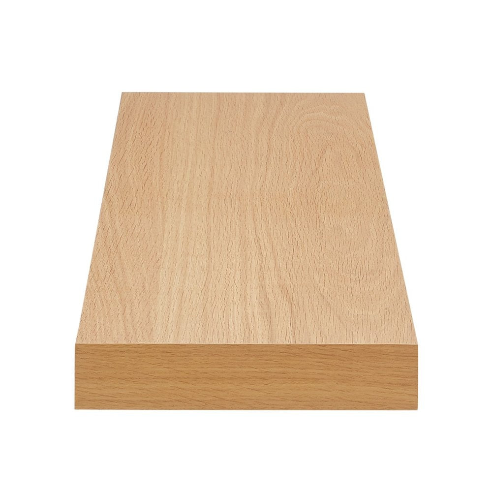 43" Natural Light Brown Wooden Floating Shelf  Warm Home View