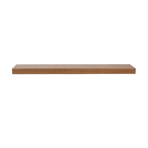 43" Brown Wooden Wall Mounted Floating Shelf  Warm Home View