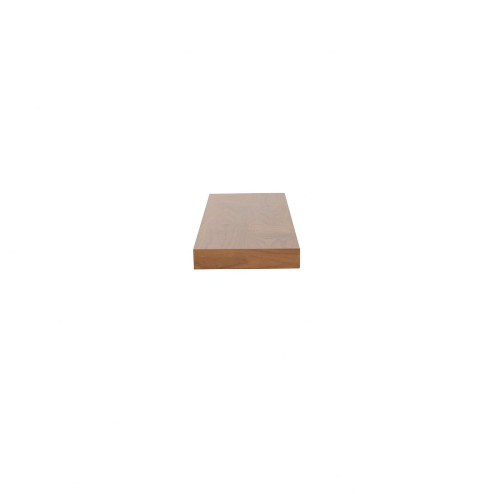 43" Brown Wooden Wall Mounted Floating Shelf  Warm Home View