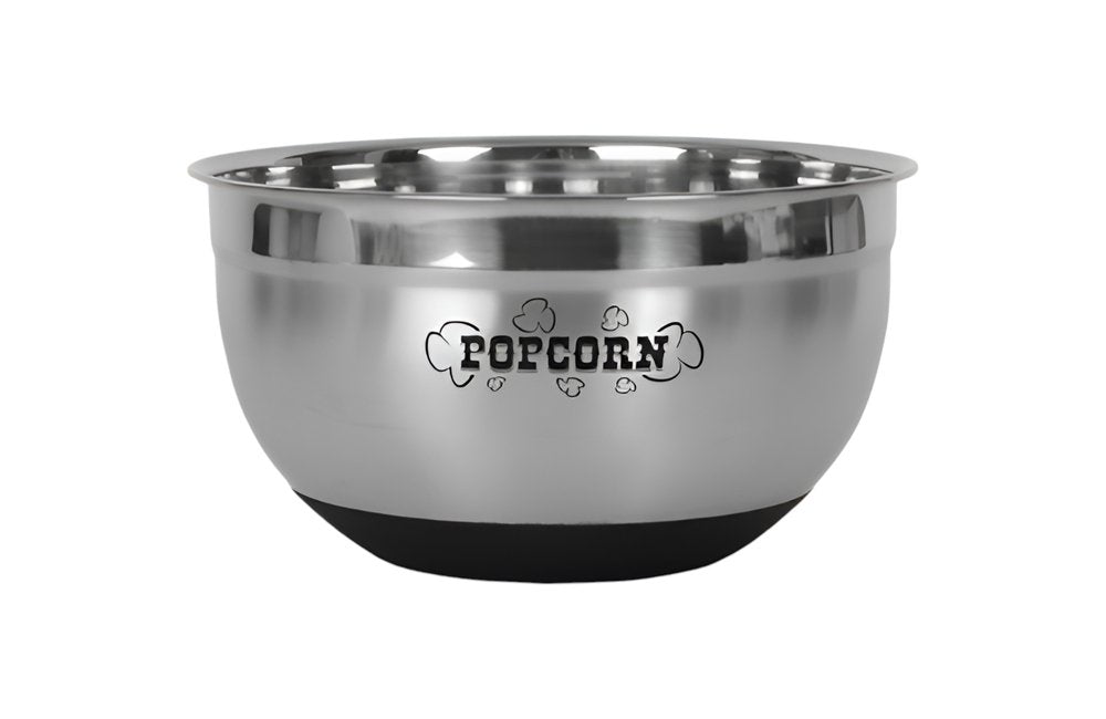 Sleek Stainless Steel Popcorn Serving Bowl  Warm Home View