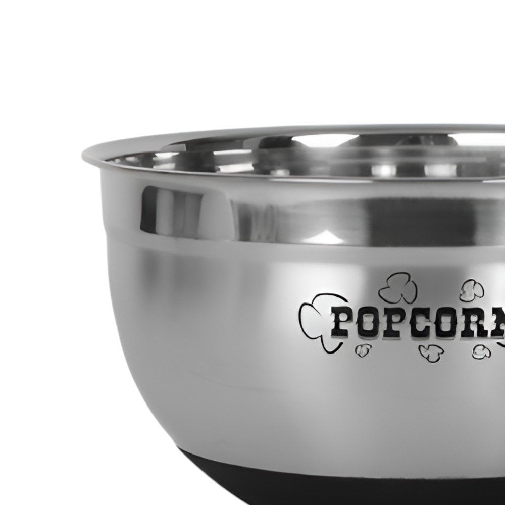 Sleek Stainless Steel Popcorn Serving Bowl  Warm Home View