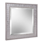 Warm Gray Faux Wood Square Mirror  Warm Home View