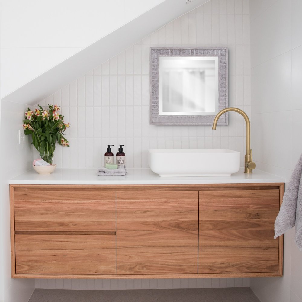 Warm Gray Faux Wood Square Mirror  Warm Home View