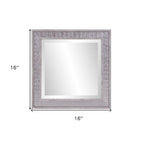 Warm Gray Faux Wood Square Mirror  Warm Home View