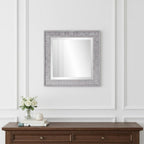 Warm Gray Faux Wood Square Mirror  Warm Home View