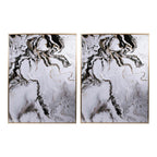 Set of Two White Framed Art  Warm Home View
