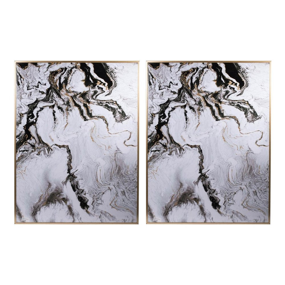Set of Two White Framed Art  Warm Home View