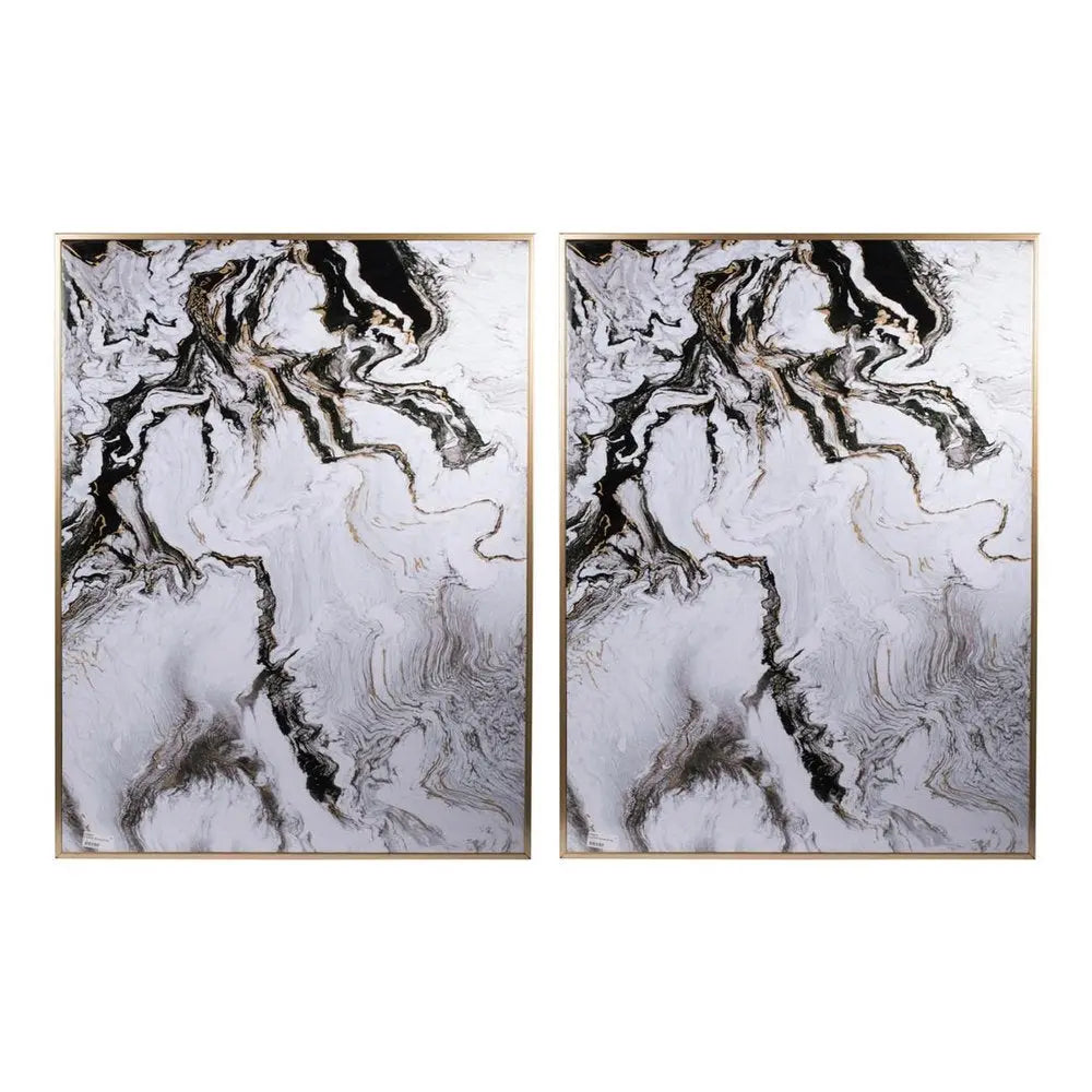 Set of Two White Framed Art  Warm Home View