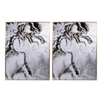 Set of Two White Framed Art  Warm Home View