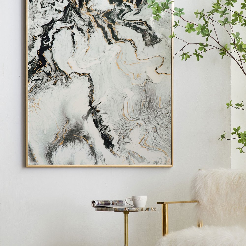 Set of Two White Framed Art  Warm Home View