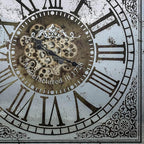 32" Gold And Silver Metal Analog Distressed Square Wall Clock  Warm Home View