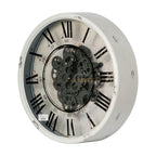 20" White And Black Iron Analog Distressed Round Wall Clock  Warm Home View