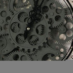 20" White And Black Iron Analog Distressed Round Wall Clock  Warm Home View