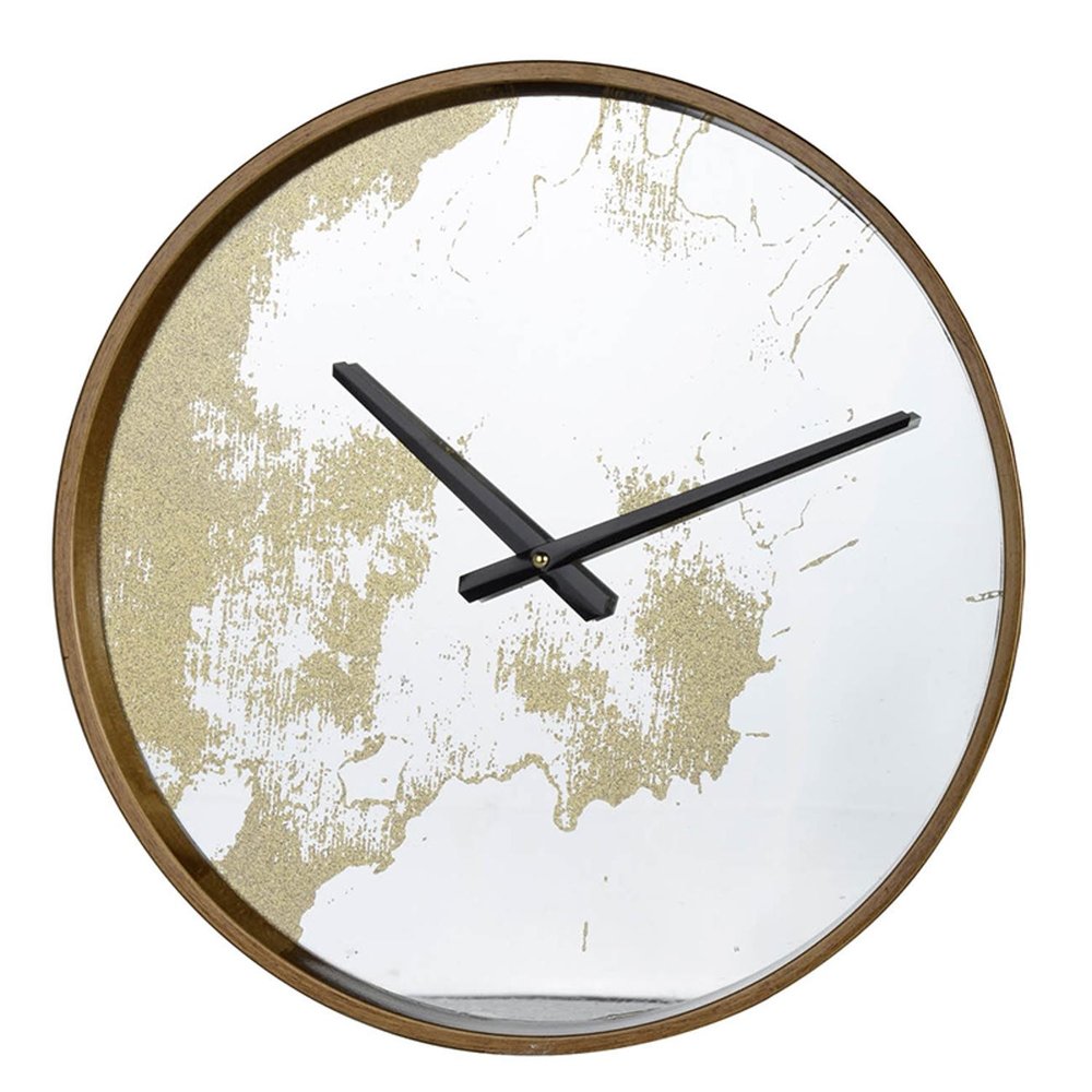 Gold Dust 14" Modern Round Wall Clock  Warm Home View