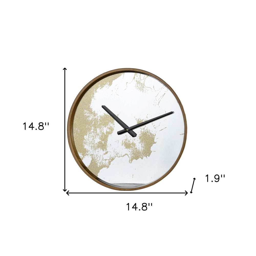 Gold Dust 14" Modern Round Wall Clock  Warm Home View
