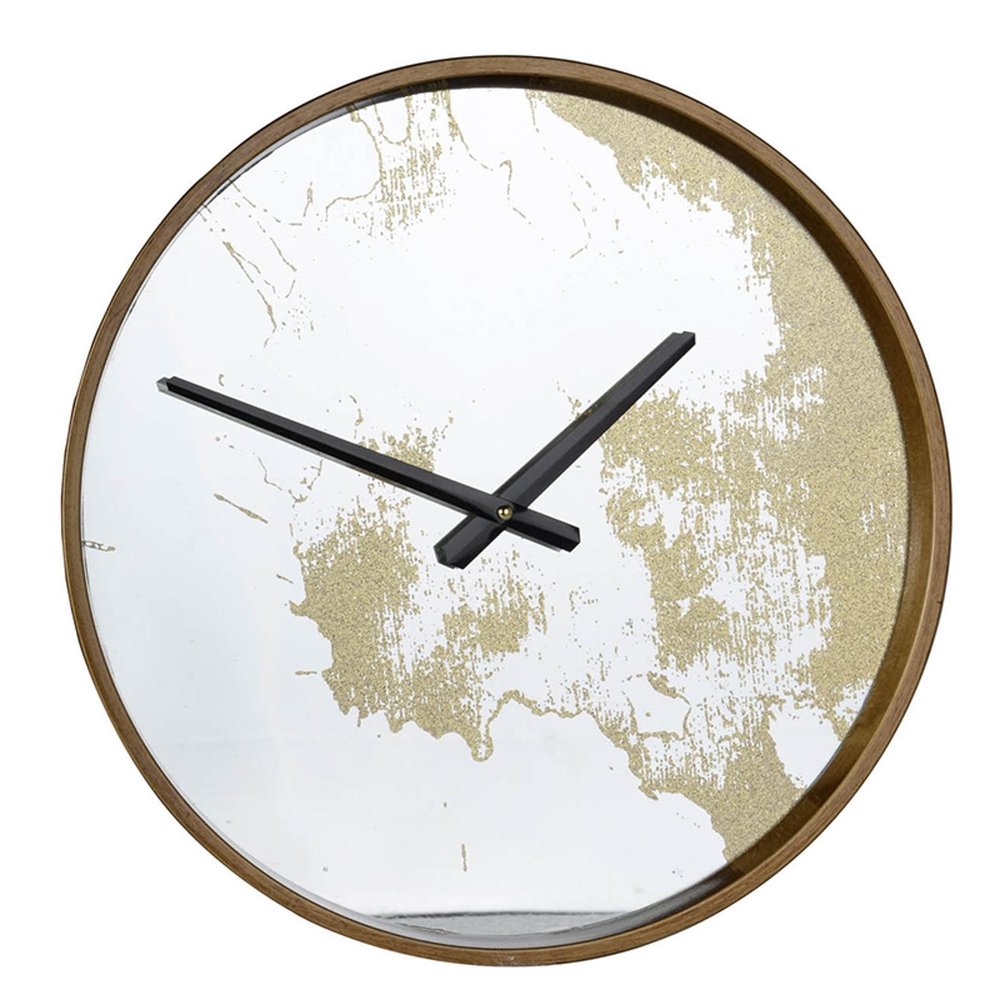 Gold Dust 14" Modern Round Wall Clock  Warm Home View