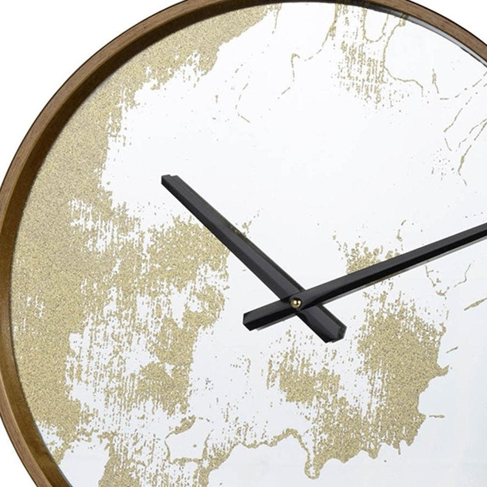 Gold Dust 14" Modern Round Wall Clock  Warm Home View